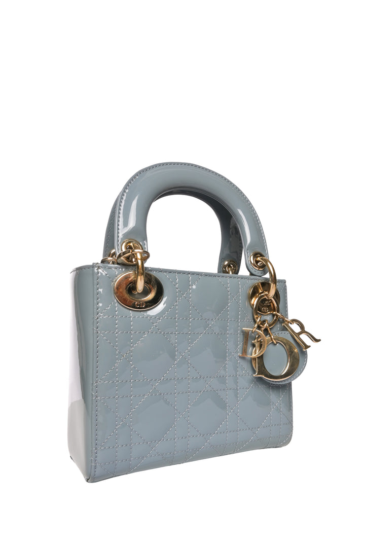 Dior 2022 Patent Cannage Mini Lady Dior Bag
