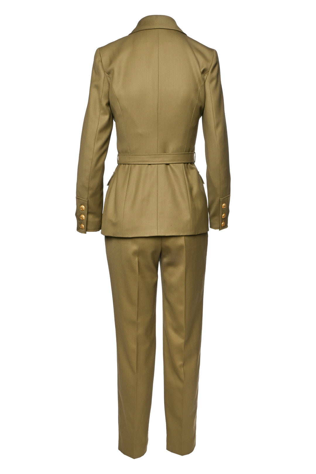 Chanel Size 38 1996 Belted Safari CC Jacket & Pant Suit