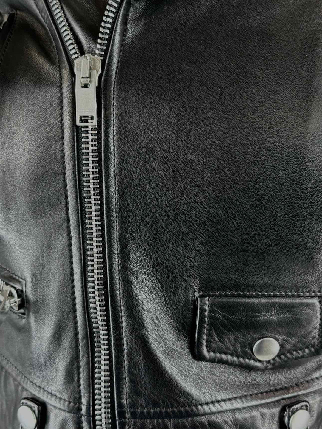 Saint Laurent Size 38 2017 Perfecto Biker Patch Leather Jacket