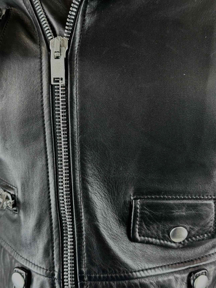 Saint Laurent Size 38 2017 Perfecto Biker Patch Leather Jacket