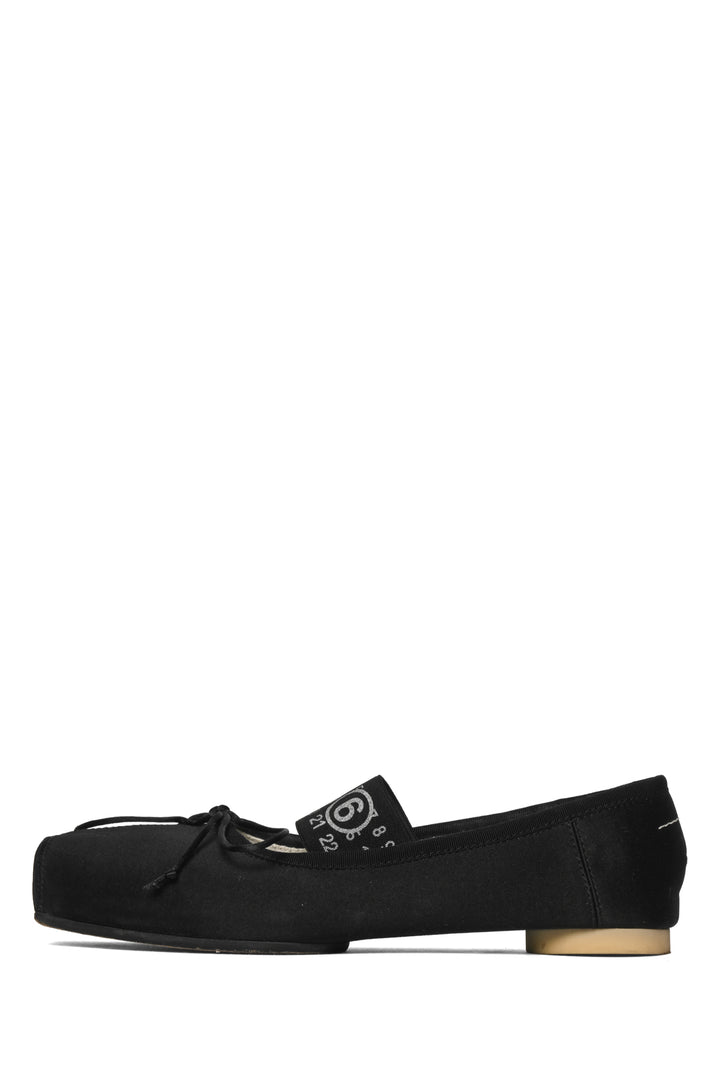 Maison Martin Margiela Size 38.5 Logo Square Toe Satin Pointe Ballerina Flats