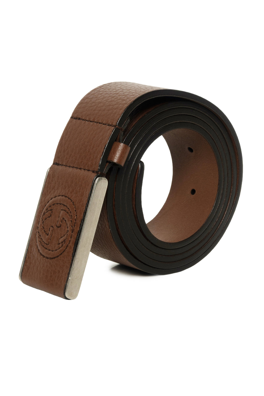 Gucci Size 44 Men's Leather Buckle Interlocking G Belt