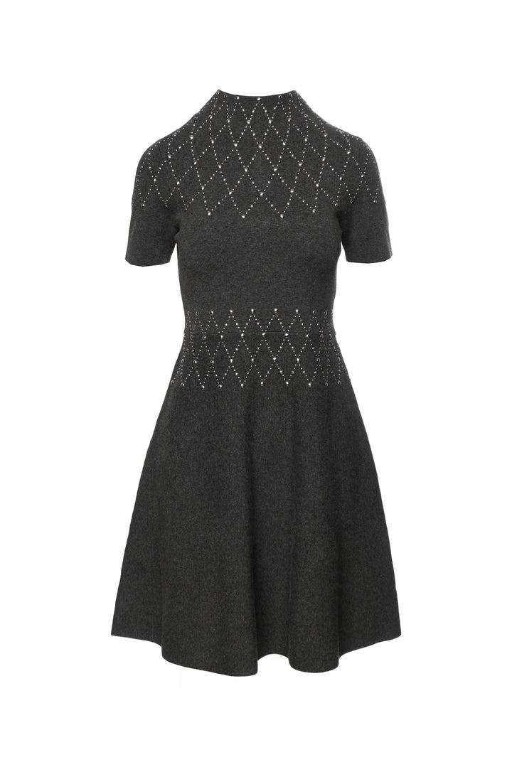 Sandro Size 40 Wool Studded Dress