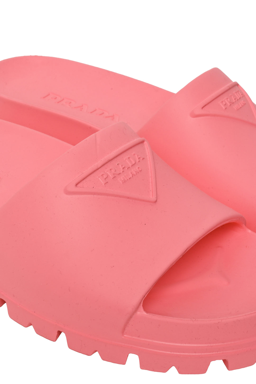 Prada Size 36 Triangle Logo Rubber Slides