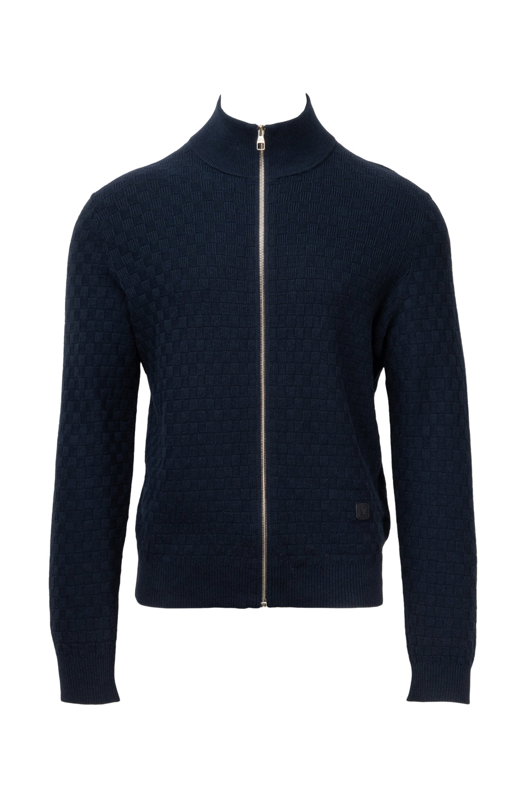 Louis Vuitton Size L Men's Damier Signature Zip-Through Cardigan