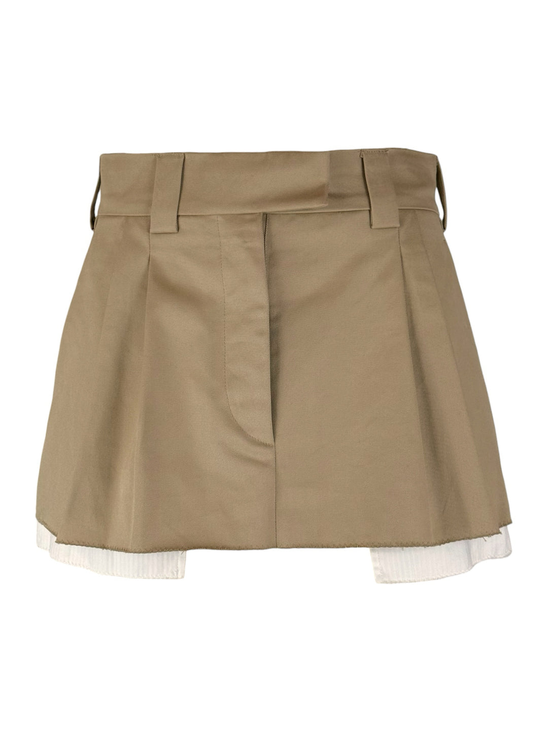 Miu Miu Size 36 2022 Embroidered Logo Pleated Chino Mini Skirt