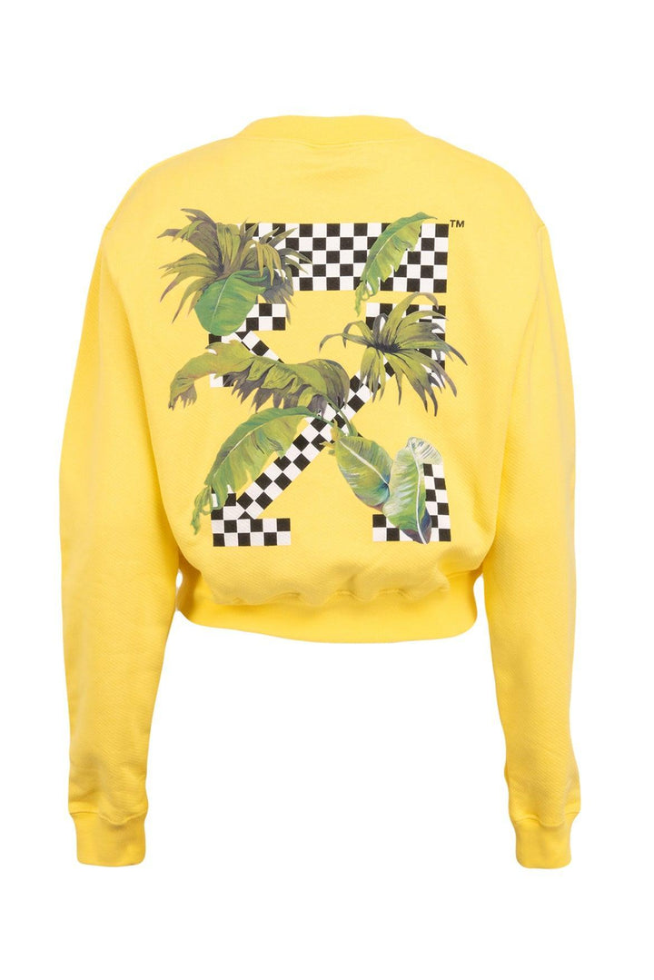 Off White Size S Racing Crewneck Cropped Sweatshirt