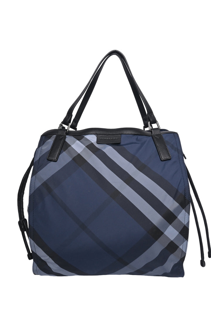Burberry Packable Nylon Check Buckleigh Tote