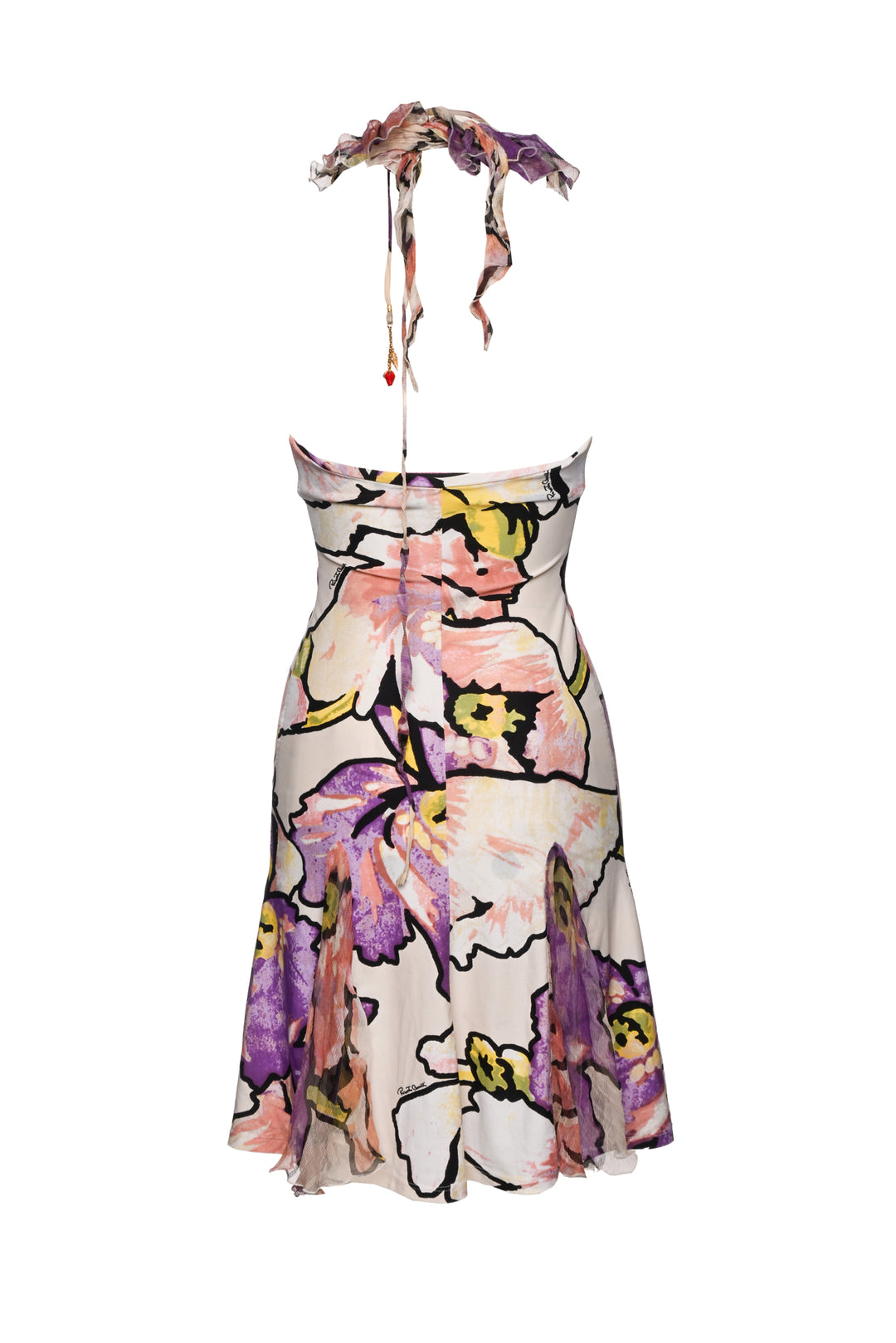 Roberto Cavalli Size 40 Mini Ruffle Pattern Dress