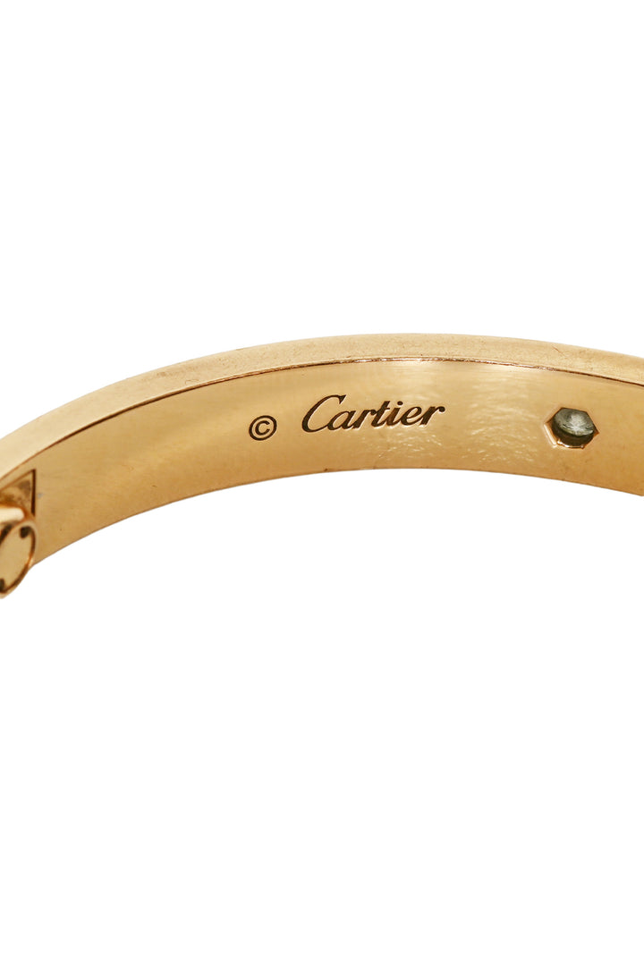 Cartier 18K Rose Gold Love 4  Diamond Bracelet