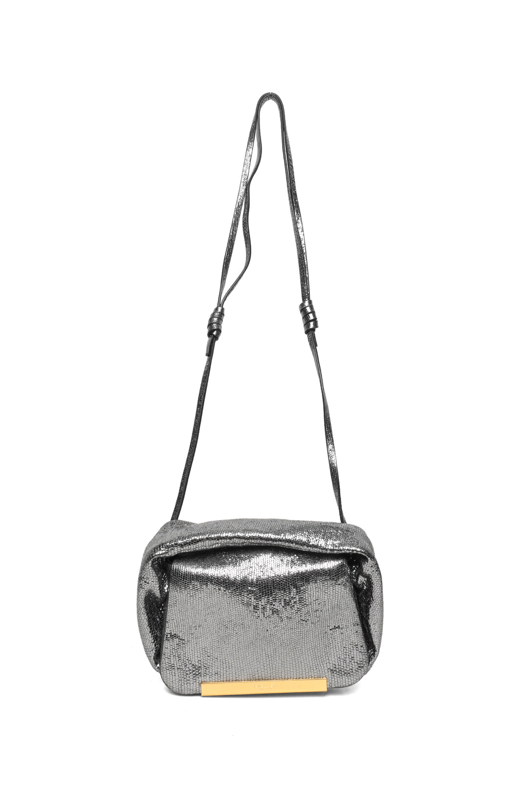 DEMELLIER LONDON Metallic Sheepskin Leather Mini Lisbon Crossbody Clutch