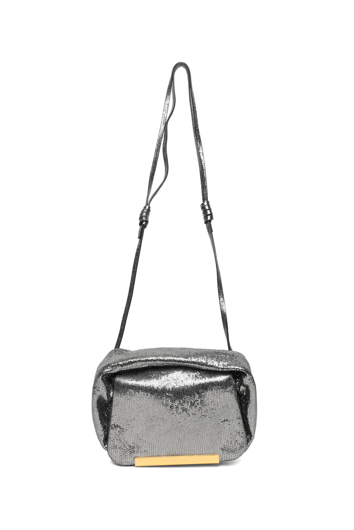 DEMELLIER LONDON Metallic Sheepskin Leather Mini Lisbon Crossbody Clutch