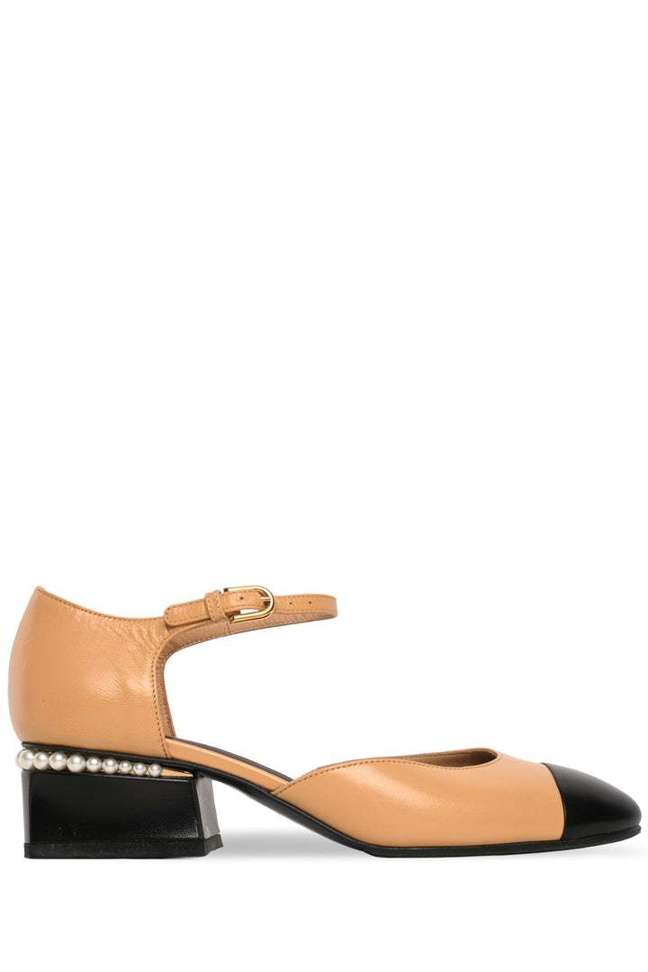 Chanel Size 36 Embellished Heel Cap Toe Mary Jane Pumps