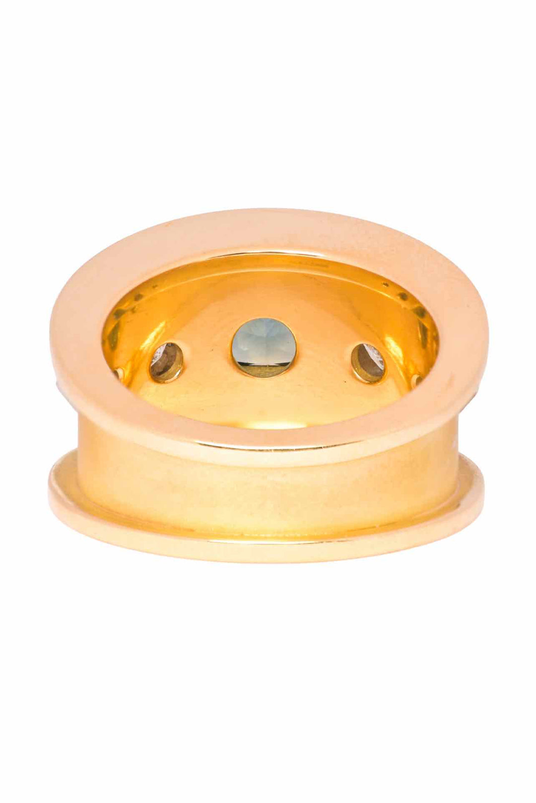 Stittgen Size 6.5 18K Yellow Gold Sapphire & Multi Diamond Ring