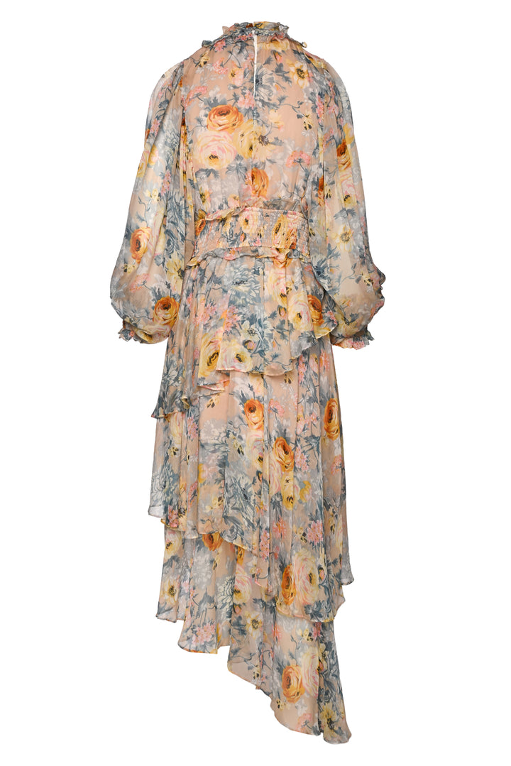 Elliatt Size L Astrid Floral Smocked Long Sleeve Dress