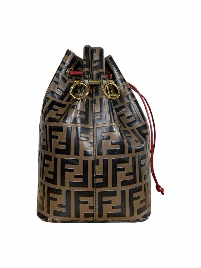 Fendi Mon Tresor Large FF Leather Bucket Bag