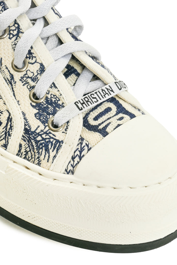 Christian Dior Size 38 Toile de Jouy Embroidered Canvas Walk'n'Dior PlatfSneaker