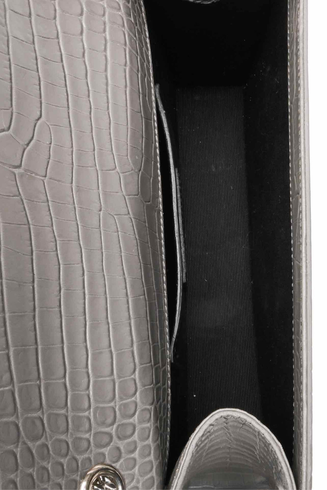 Saint Laurent Croc Embossed Medium Kate Tassel Bag