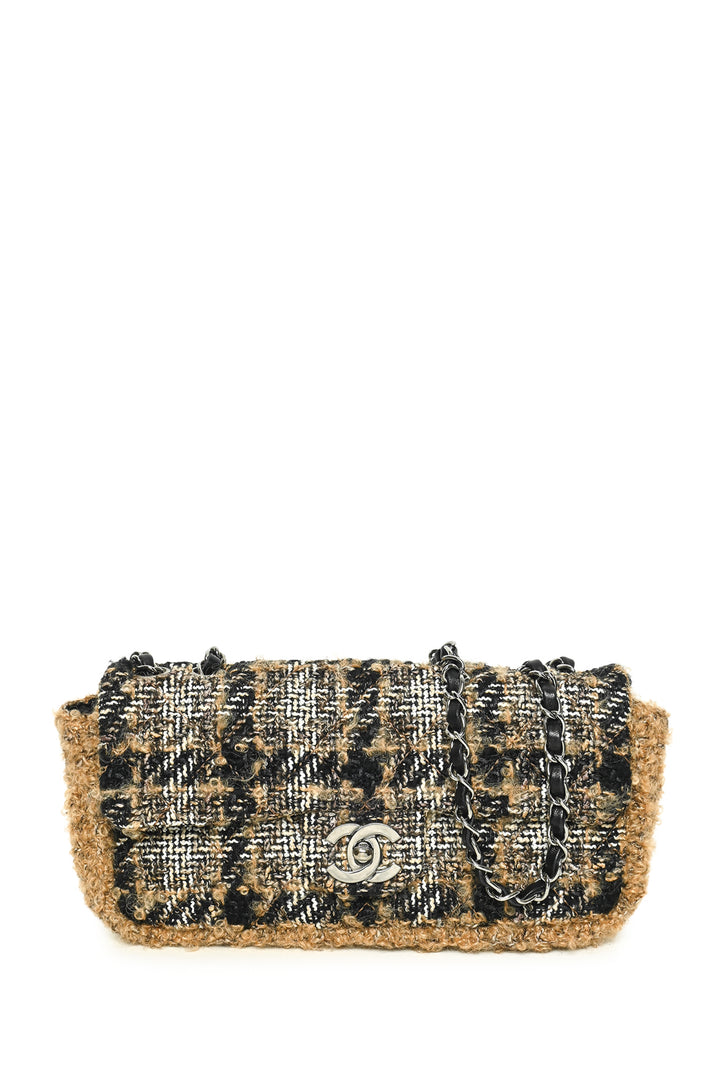 Chanel 2005-2006 Tweed East West Single Flap Shoulder Bag