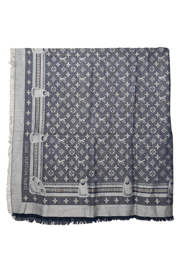 Louis Vuitton Studded Monogram Silk & Wool Scarf