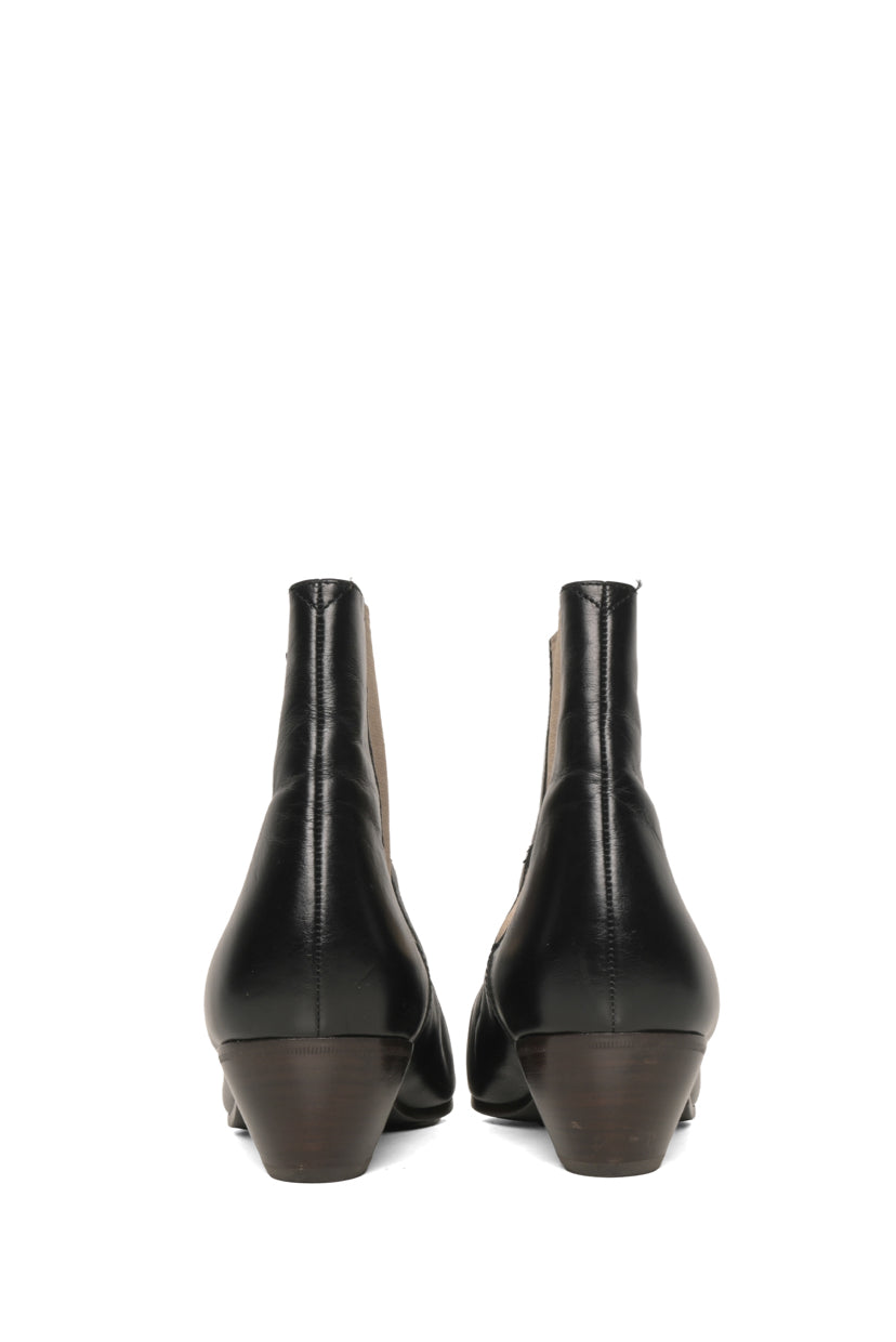 Celine Size 39 Leather D-Racer Chelsea Ankle Boots