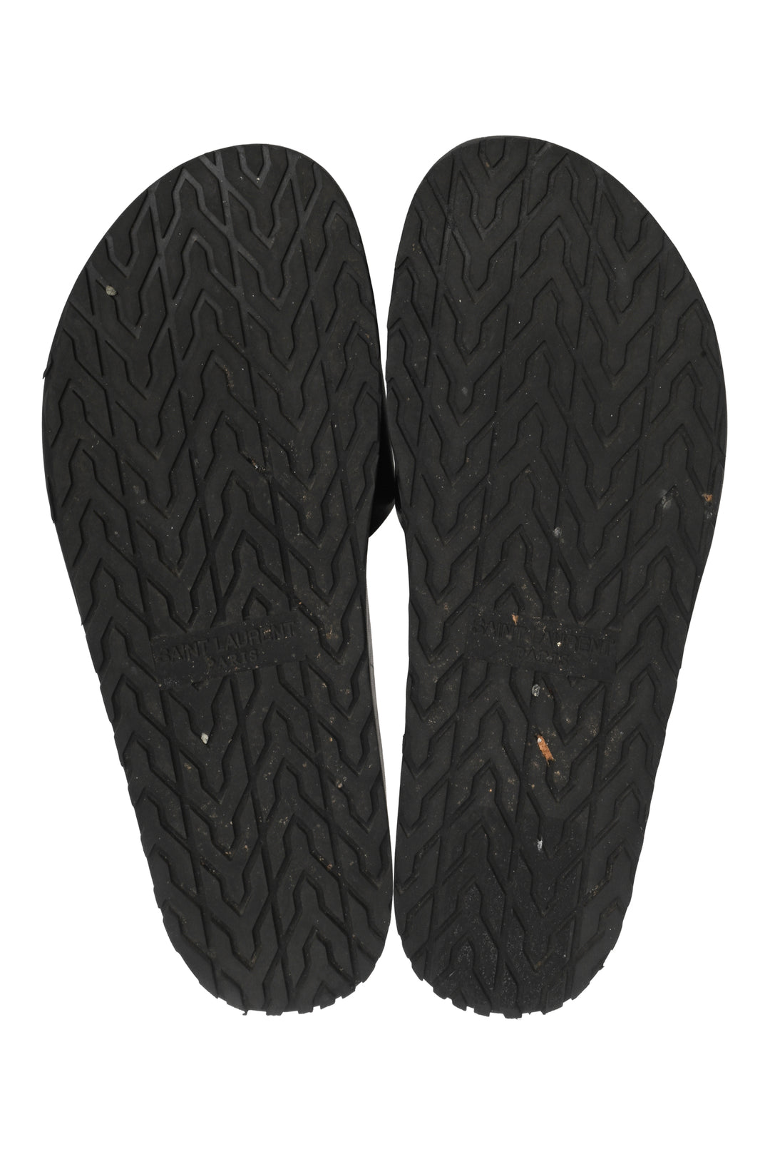 Saint Laurent Size 36.5 Embroidered Logo Leather Slides