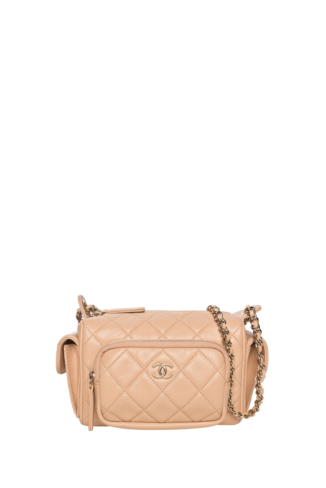 Chanel Lambskin Quilted Multi-Pocket Camera Case Shoulder Bag