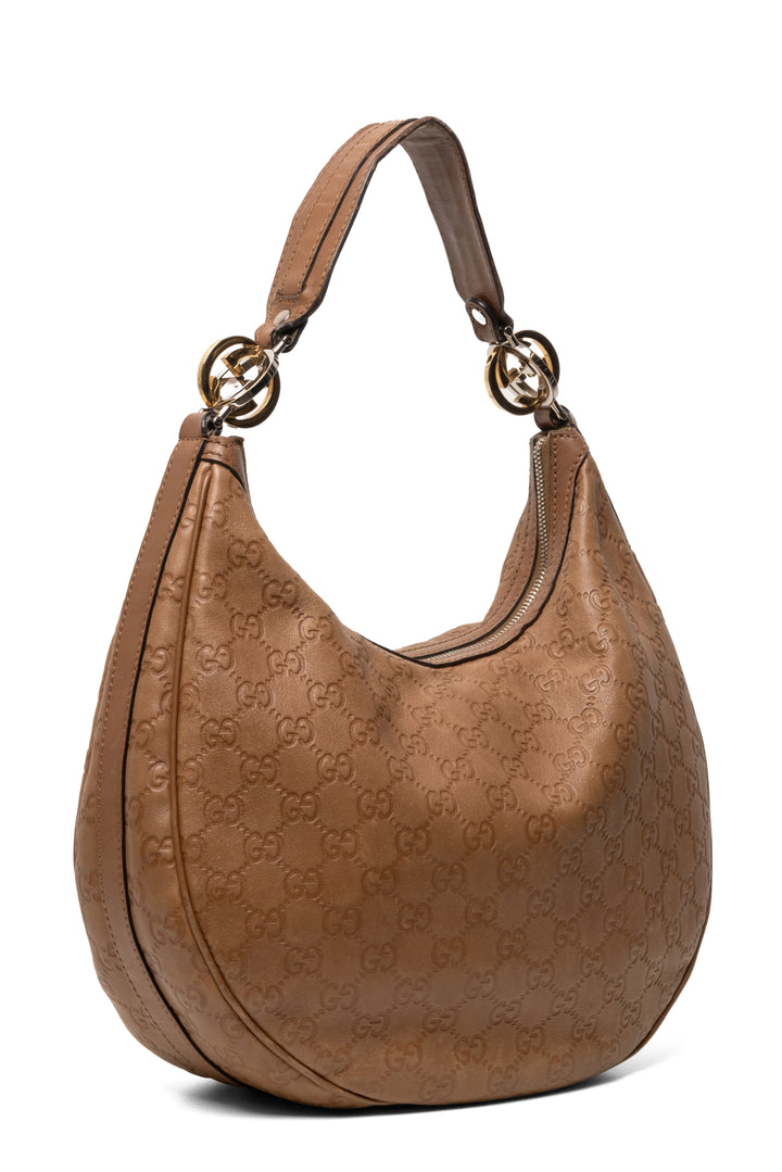 Gucci Guccissima GG Twins Hobo Shoulder Bag