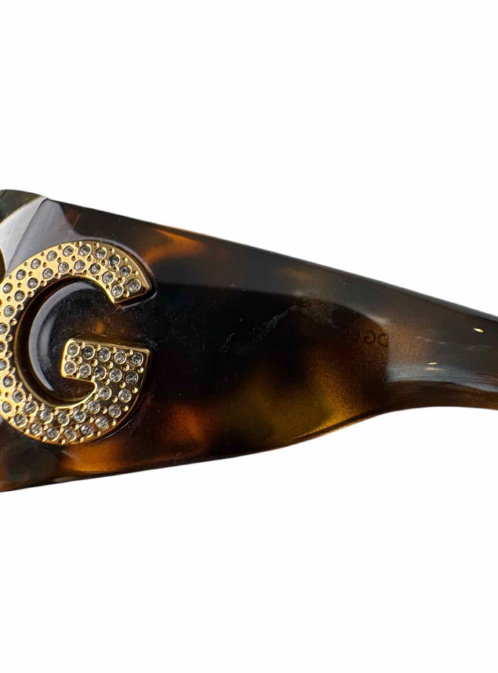 Dolce & Gabbana Crystal Logo Shield Sunglasses Eyewear