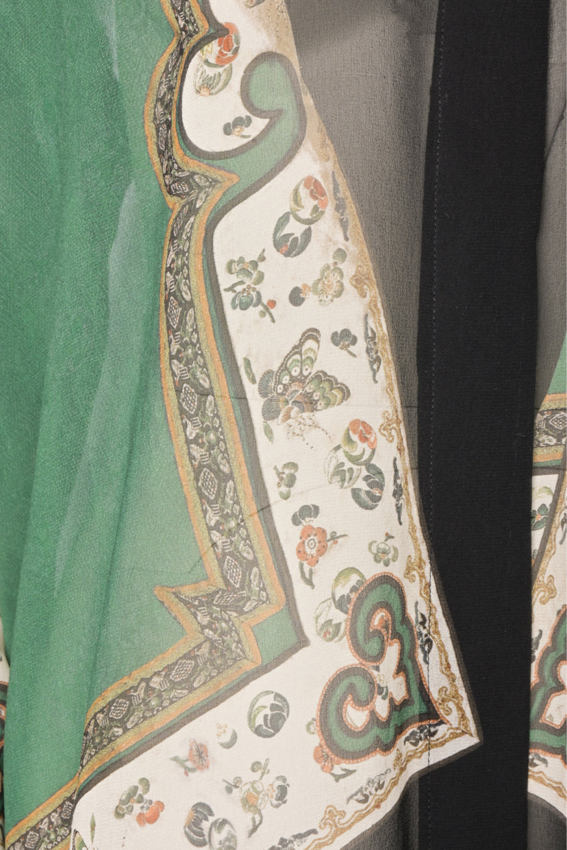 Dries Van Noten Size M Oversized Sheer Printed Silk Blouse