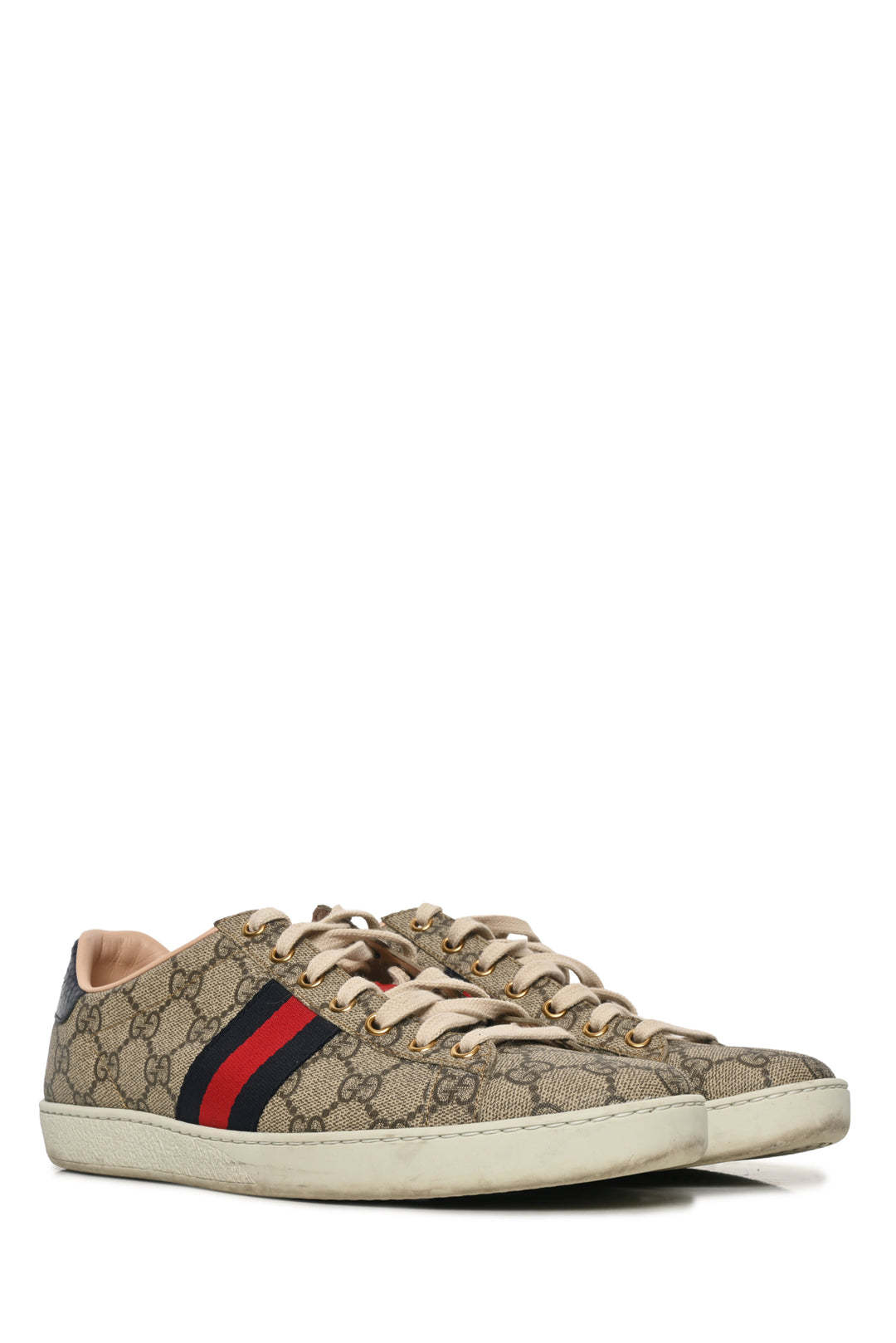 Gucci Size 40 GG Supreme Monogram Ace Low Top Sneaker
