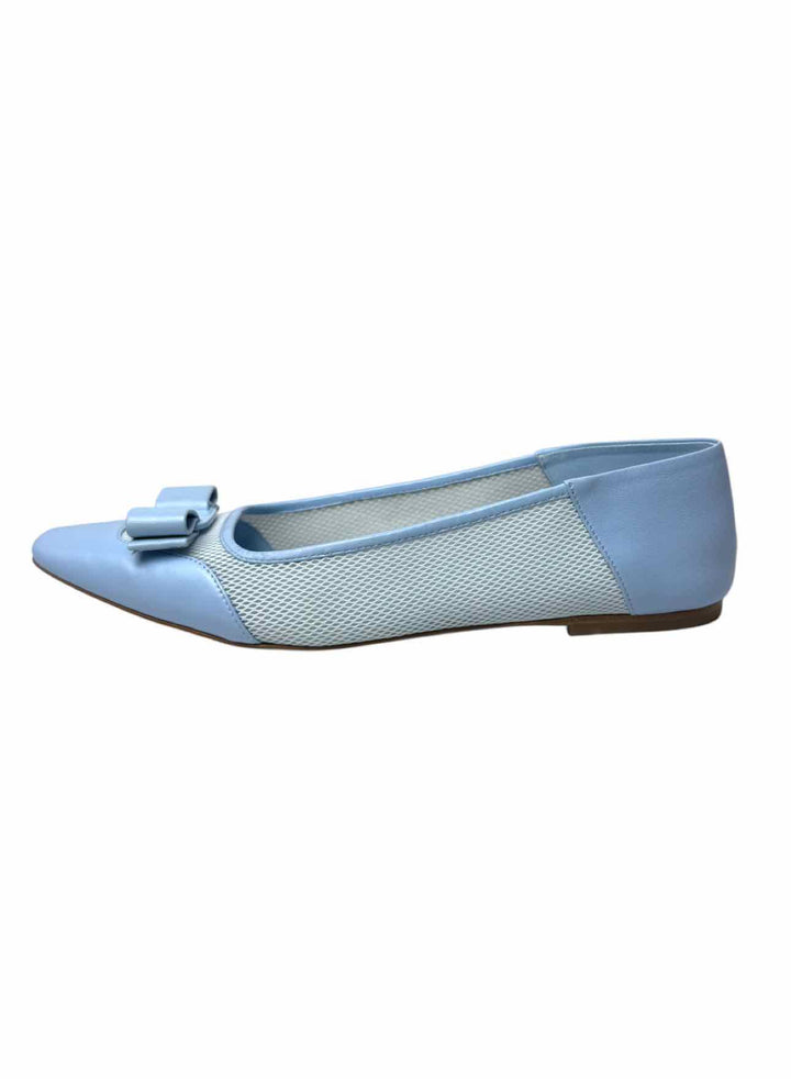 Ferragamo Size 8 Varina Sun Mesh & Leather Flats