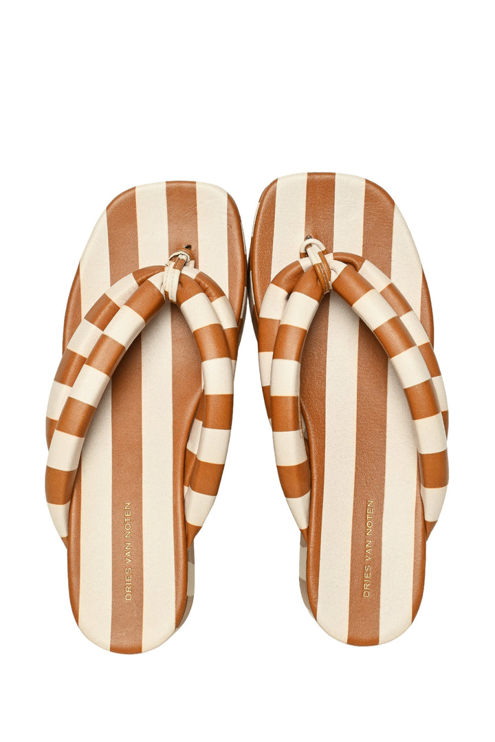 Dries Van Noten Size 37.5 Striped Platform Sandals