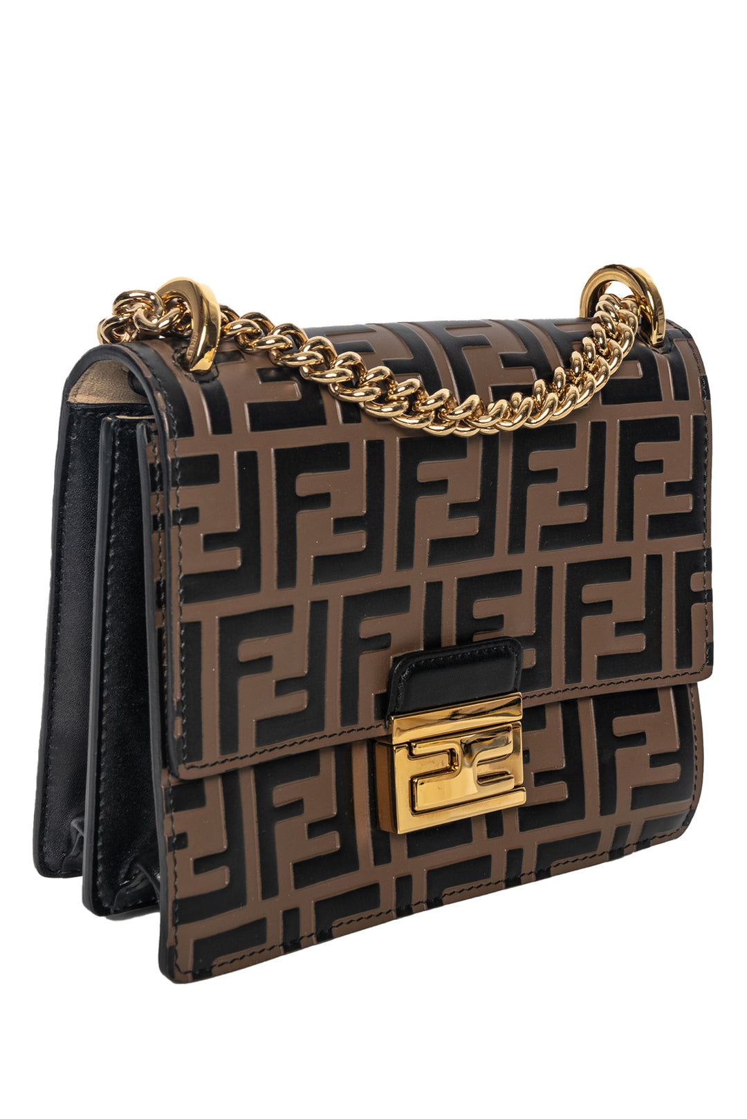 Fendi Embossed FF Small Kan U Shoulder Bag