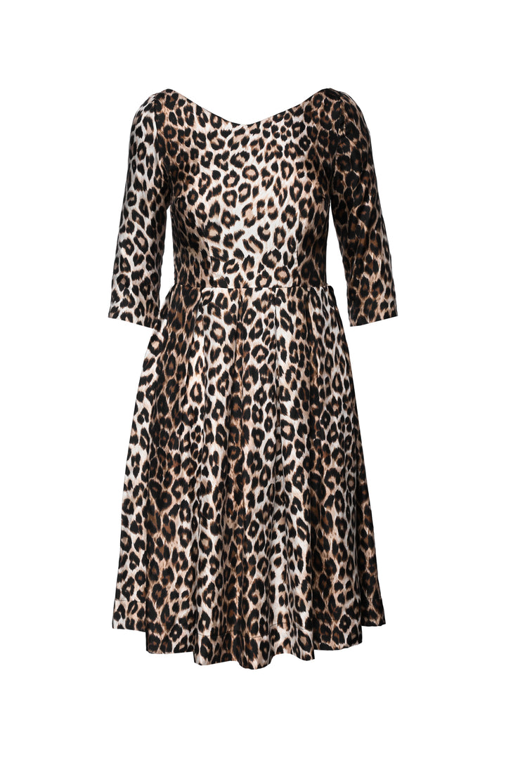 La Prestic Ouiston Size 0 Leopard Print Silk Dress