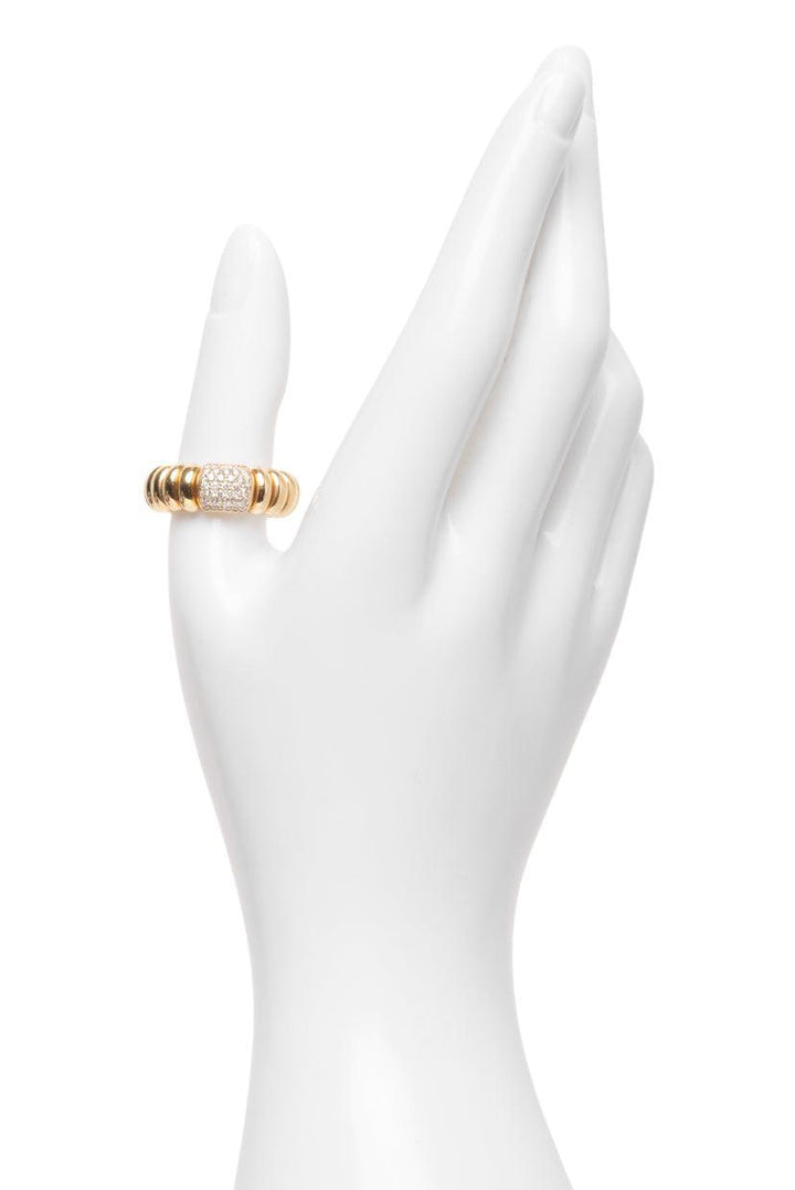 Hulchi Belluni Size 7 18K Yellow Gold & Diamond Tresore Stretch Ring