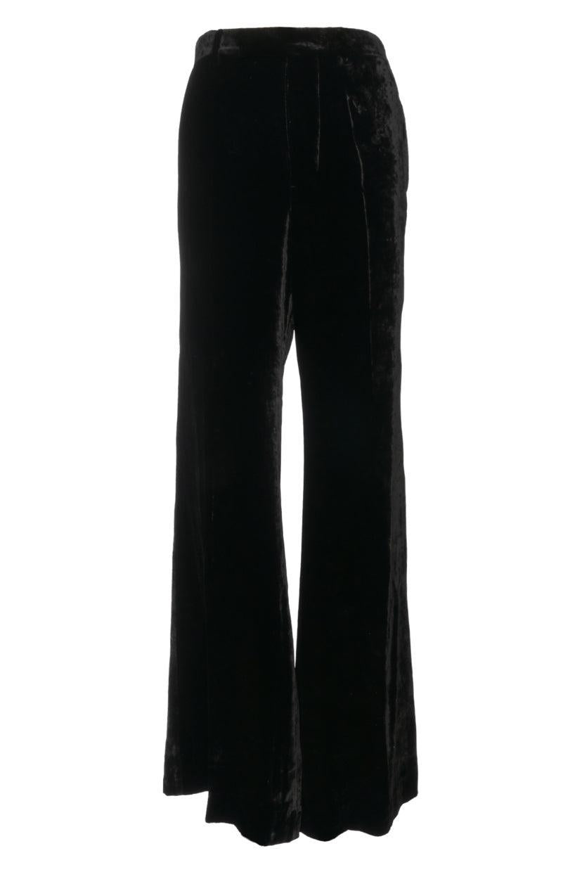 Rick Owens Size 6 Flare Leg Velvet Pants