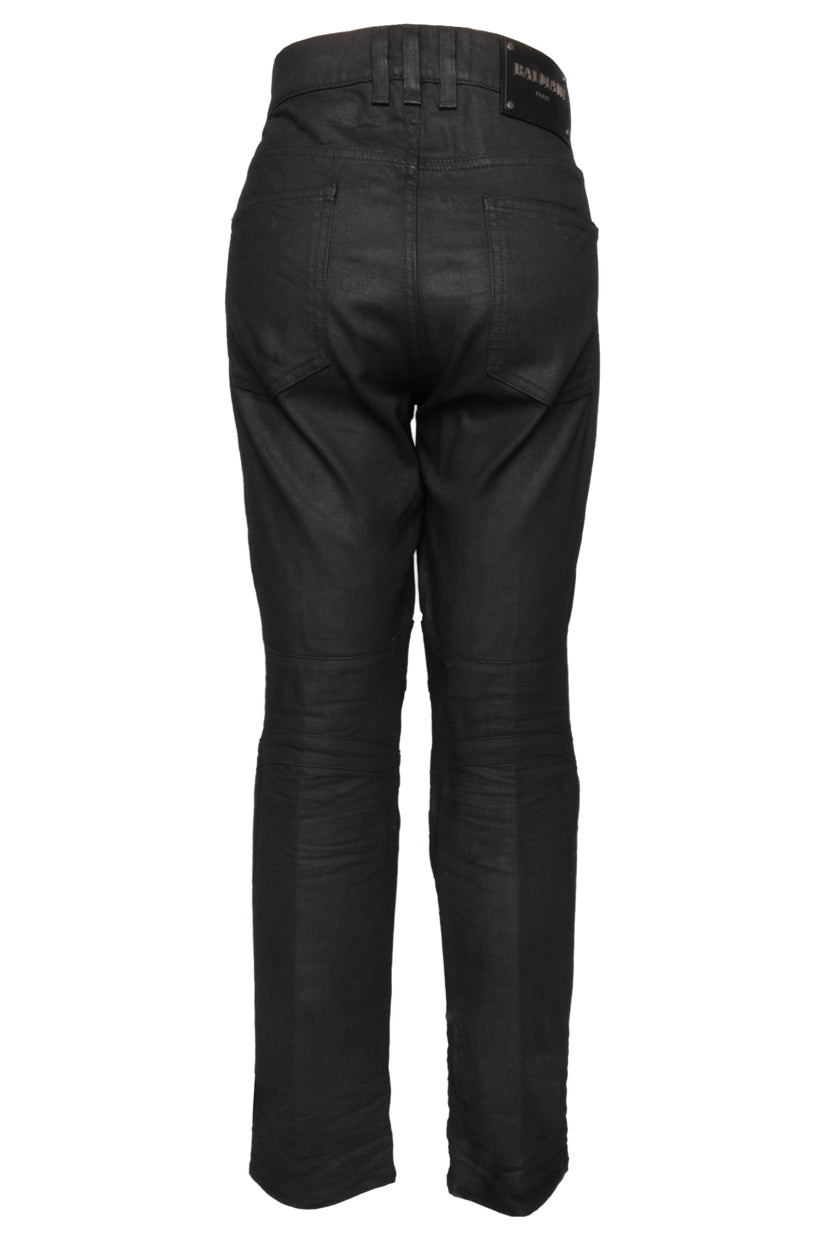 Balmain Size 36 Men's Coated Denim Slim Fit Jeans