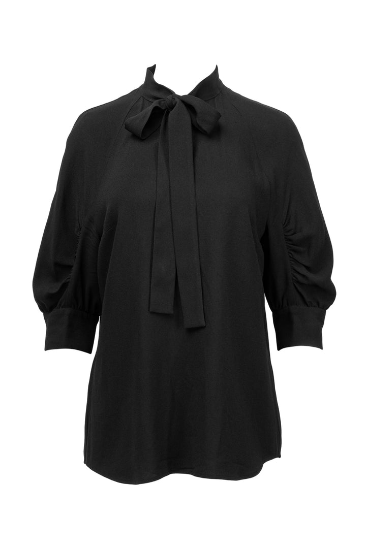 Prada Size 42 2017 Keyhole Tie-Neck Short Sleeve Tops