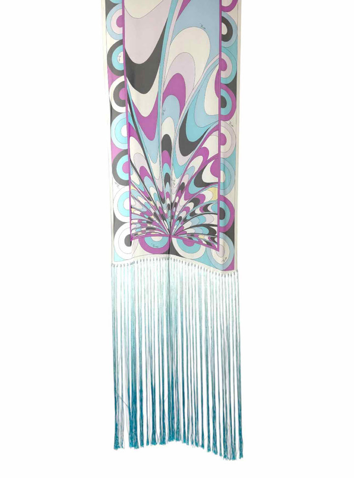 Emilio Pucci Printed Silk Fringe Scarf