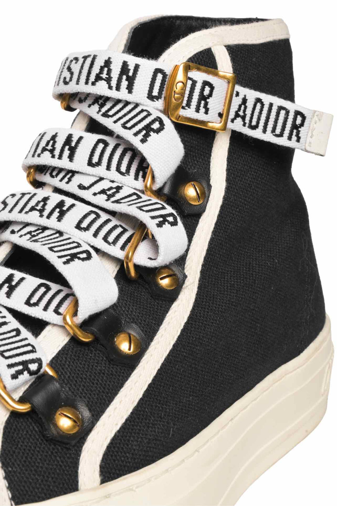 Dior Size 35 Canvas High Top Walk'N'Dior Sneaker