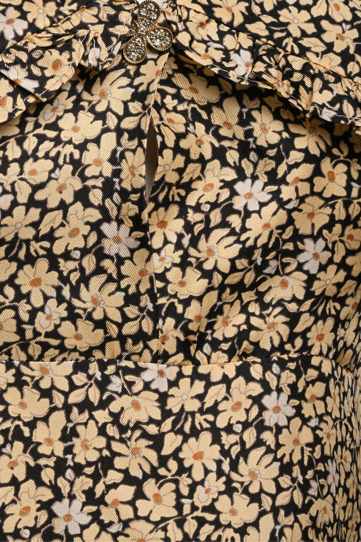 Sandro Size 36 Floral Print Silk Mini  Dress