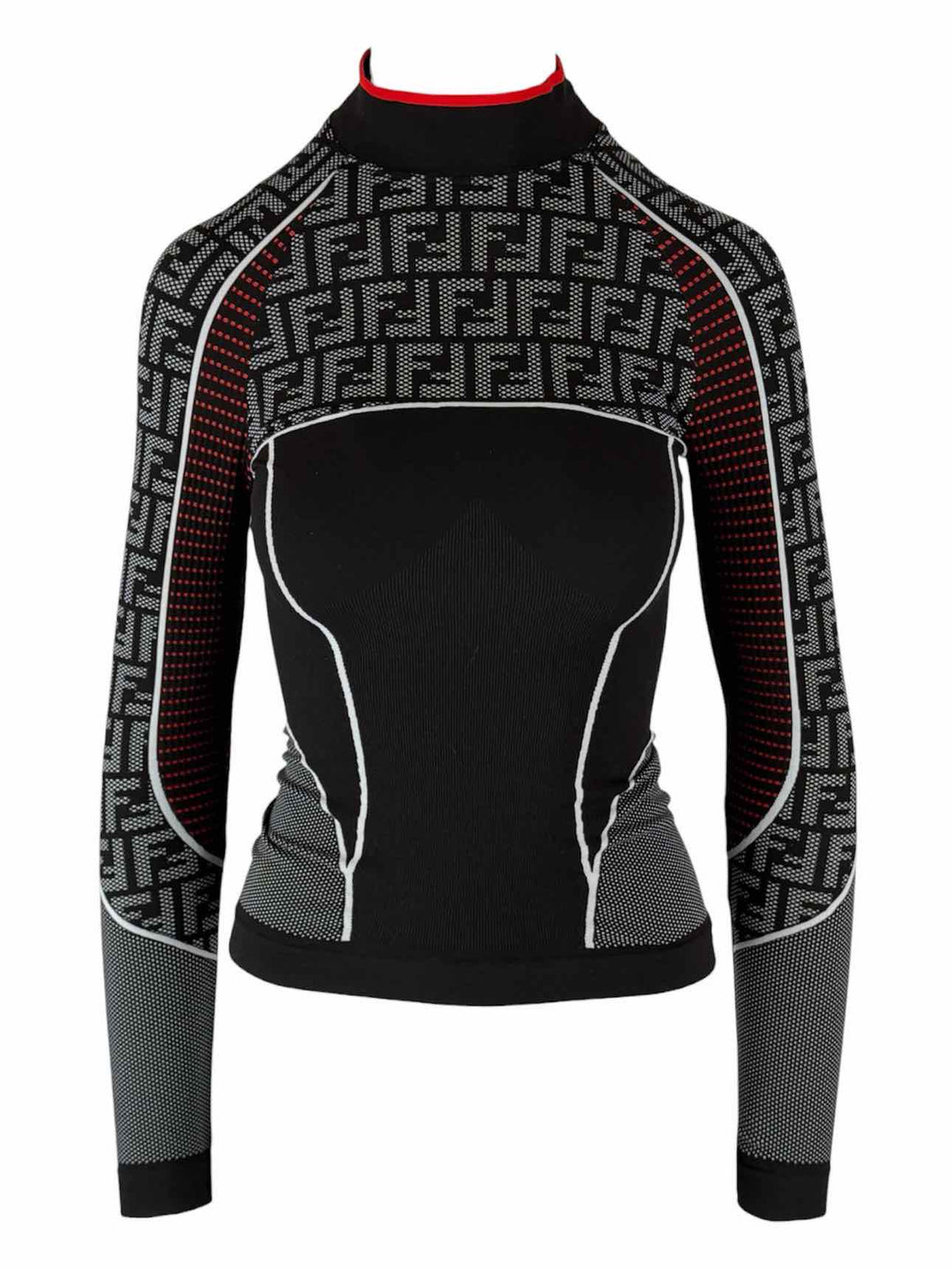 Fendi Size S/M FF Zucca Pattern High Neck Tops