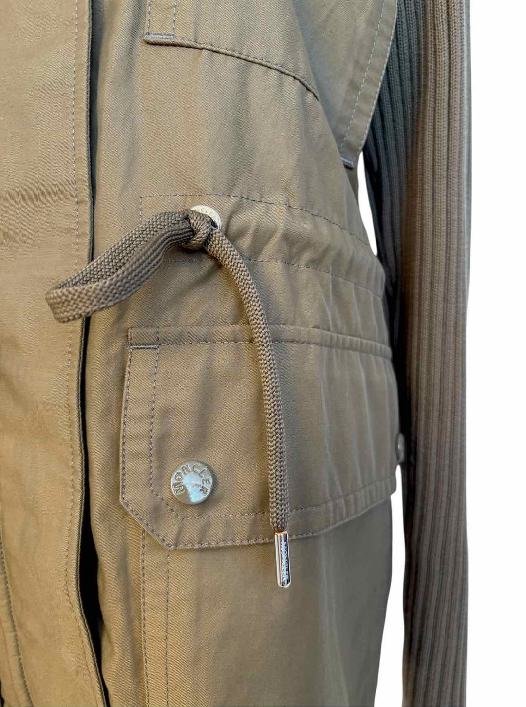 Moncler Size M  Hybrid Knit-Sleeve Cotton Twill Jacket