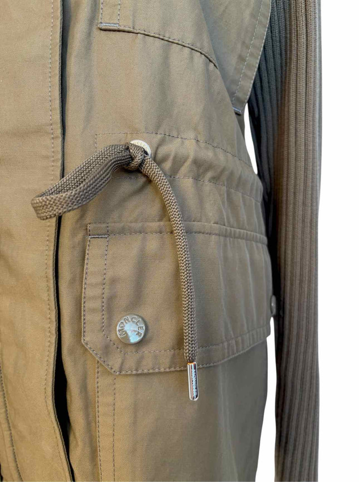 Moncler Size M  Hybrid Knit-Sleeve Cotton Twill Jacket