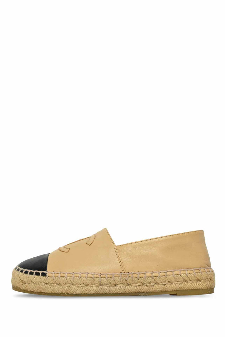 Chanel Size 37 Lambskin CC Espadrille Flats