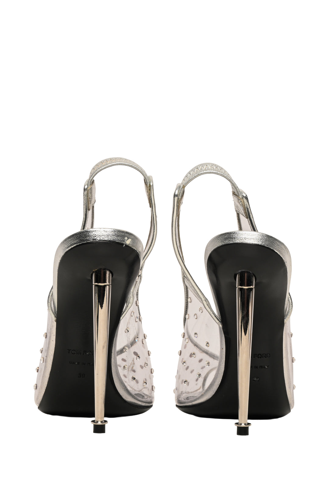 Tom Ford Size 39 Crystal-Embellished PVC Slingback Sandals