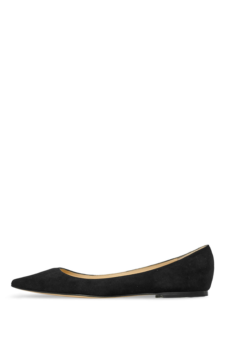 Jimmy Choo Size 38 Alina Pointed Toe Suede Flats