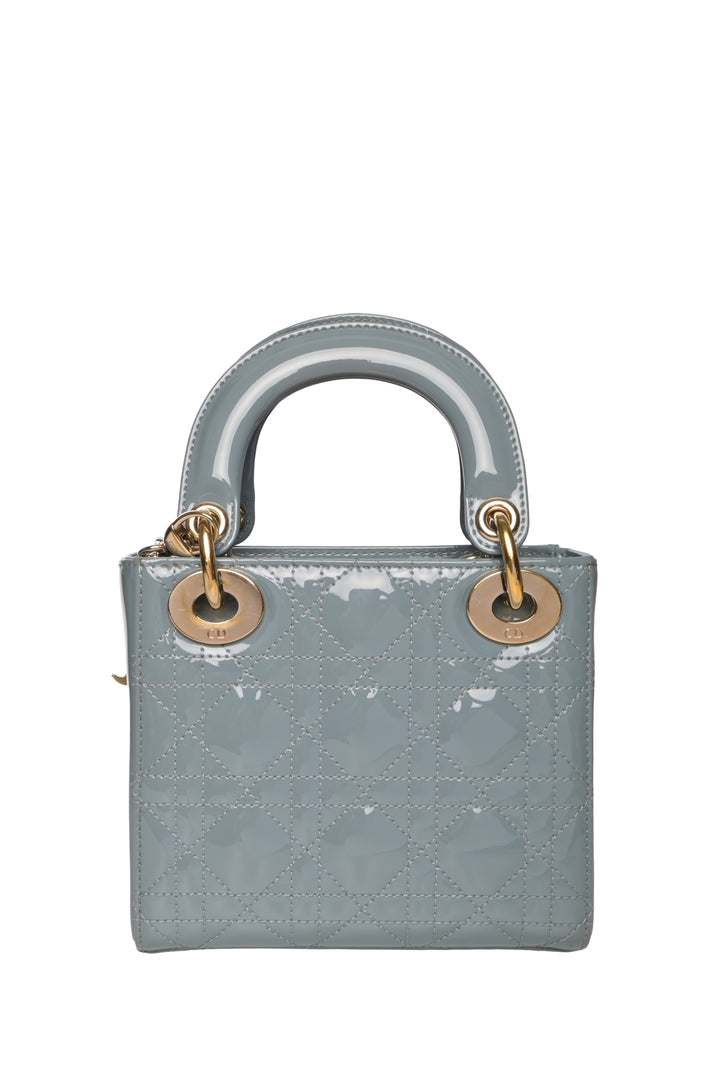 Dior 2022 Patent Cannage Mini Lady Dior Bag