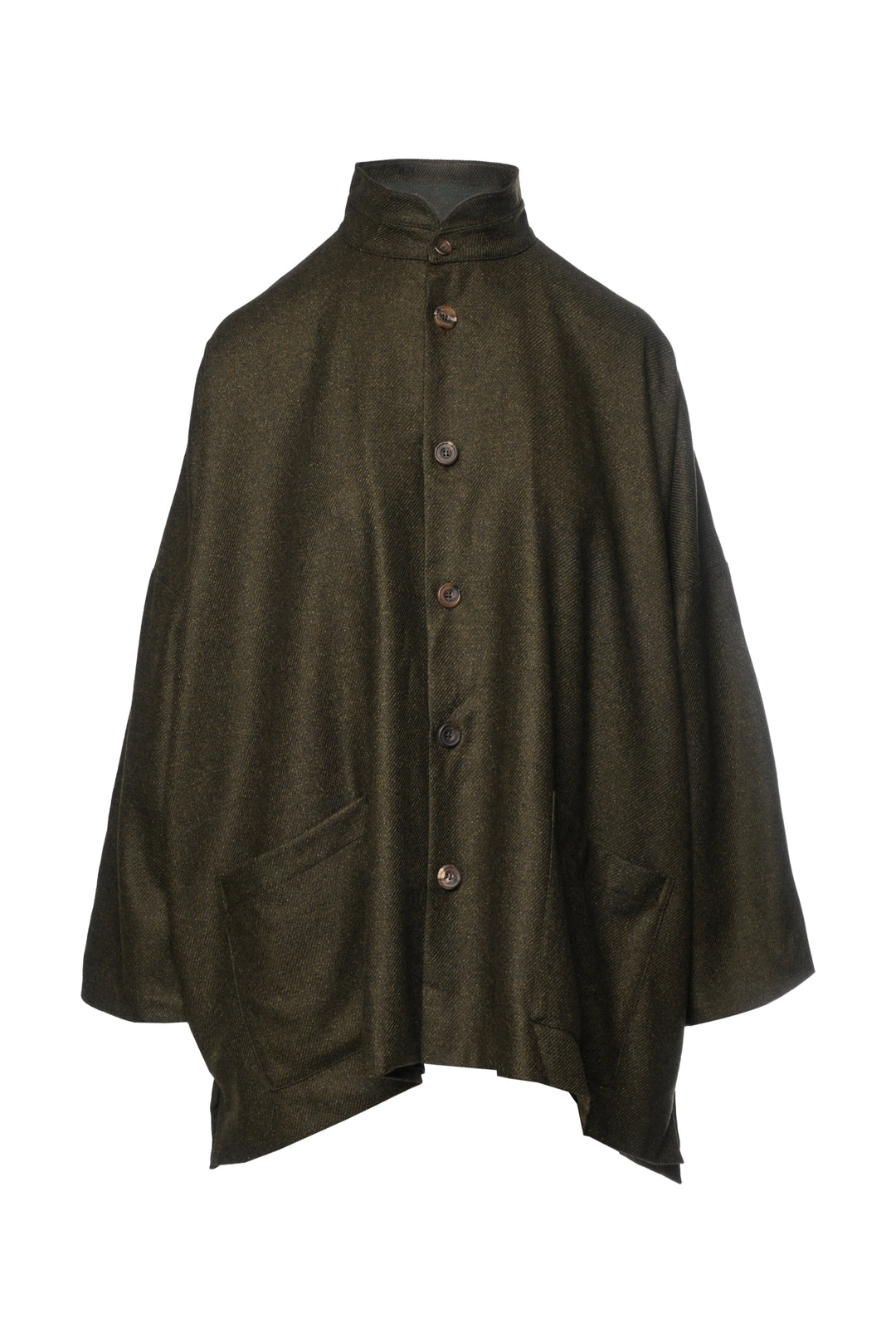 Eskandar Size 1 Wool-Silk Oversized Jacket